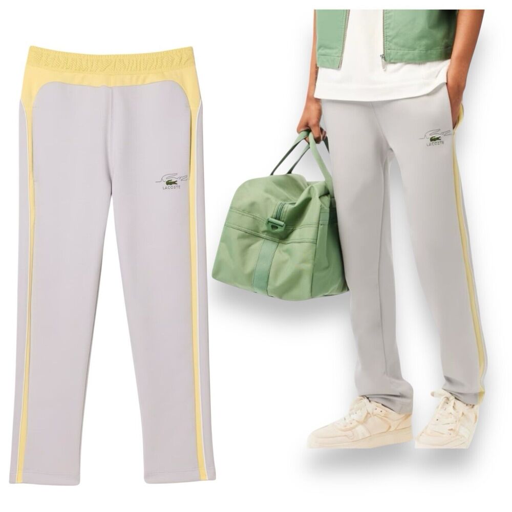 Lacoste‎ Yellow Gray Colorblock Joggers Mens L Streetwear Weekend Style